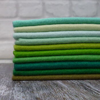 Greens Felt Craft Pack 12' Squares Of Wool Blend Felt, 2 of 2