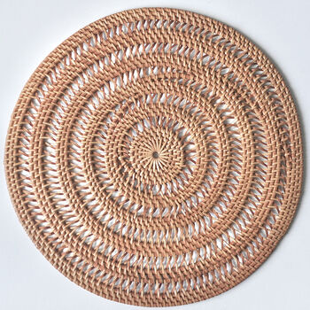 Balinese Hand Woven Spiral Placemat Charger, 4 of 8