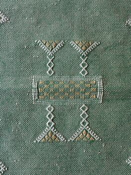 Handmade Moroccan Cactus Silk Cushion Cover, Mint Green, 5 of 5