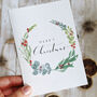 Merry Christmas Botanical Wreath Card, thumbnail 2 of 3