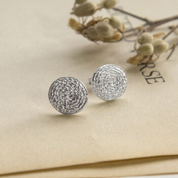 Sterling Silver Twine Studs, 3 of 4