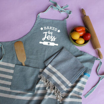 Personalised Cotton Apron, Tea Towel, Sustainable Gift, 4 of 12