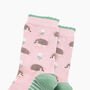 Hedgehog Floral Fluffy Bamboo Socks In Pink, thumbnail 2 of 4