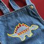 Personalised Dinosaur Embroidered Baby Dungarees, thumbnail 5 of 6