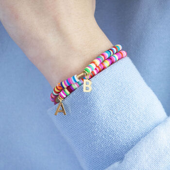 Personalised Multi Coloured Disc Stretch Bracelet, 9 of 11
