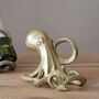Octopus Wine Bottle Holder In Gold, And Silver, thumbnail 8 of 9