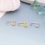 Tiny Open Heart Huggie Hoop Earrings, thumbnail 5 of 11