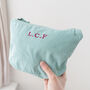 Embroidered Initials Washed Finish Pouch, thumbnail 5 of 7