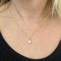 October Birthstone Necklace, Opal, Gold Plated, thumbnail 4 of 8