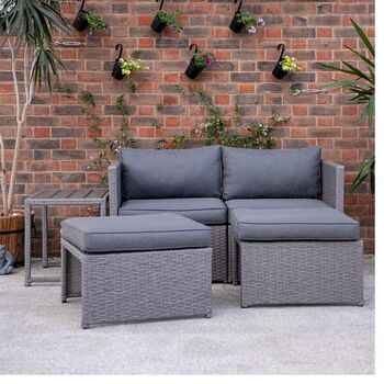 Oxford Grey Rattan Garden Daybed And Coffee Table, 2 of 6