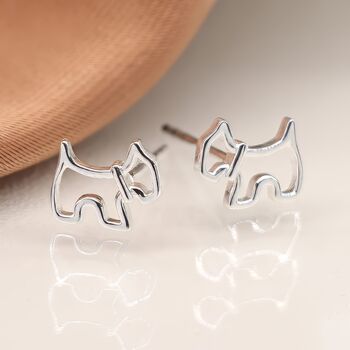 Sterling Silver Scottie Dog Stud Earrings, 3 of 8