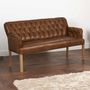 Vintage Leather Curved Arm Sofa Bench Choice Of Sizes, thumbnail 2 of 8