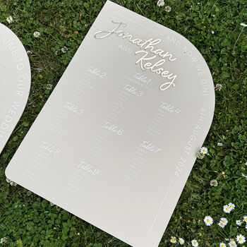 Modern Arch Acrylic Wedding Table Plan, 3 of 6