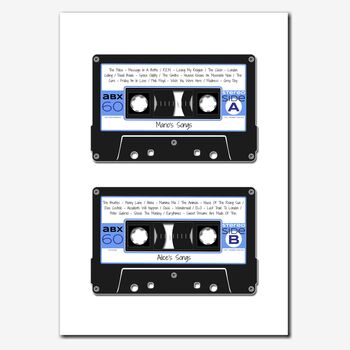 Personalised Cassette Mix Tape Print Music Lover Gift, 4 of 10