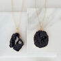 Gold Plate Xl Length Maxi Black Agate Pendant Necklace, thumbnail 1 of 5