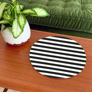 Large Heatproof Serving Platter Monochrome Stripe, 6 of 9