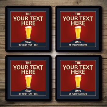 Personalised Bar Runner And Coasters Stumble Inn, 2 of 8