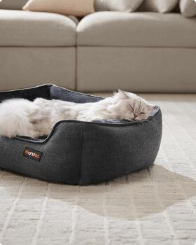 Linen Style Pet Bed Raised Sofa Bed With Washable Cover, 2 of 8