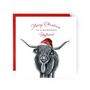 Merry Christmas Boyfriend Highland Christmas Card, thumbnail 1 of 4