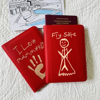 Passport Holder Engraved With Child's Drawing, 8 of 9