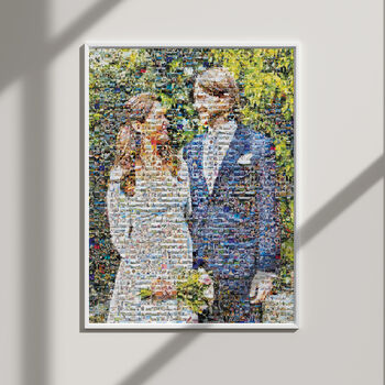 Personalised Wedding Anniversary Mosaic Portrait, 6 of 12