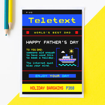 Funny Teletext Father's Day Card, 2 of 3