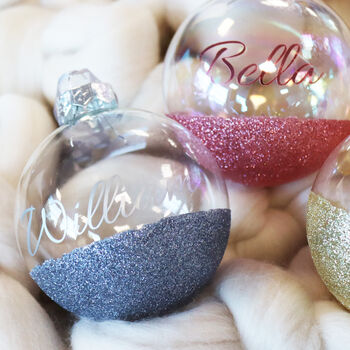 Personalised Glitter Glass Bauble, 9 of 12