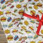 Comic Pop Wrapping Paper Roll Or Folded, thumbnail 3 of 3