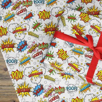 Comic Pop Wrapping Paper Roll Or Folded, 3 of 3