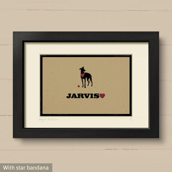 Personalised Whippet Print For One Or Two Dogs, 5 of 12