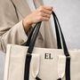 Personalised Evelyn Canvas Double Strap Shoulder Tote Bag Handbag, thumbnail 3 of 5