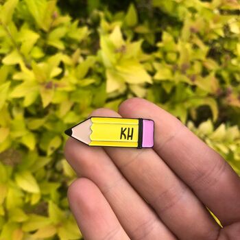 Personalised Pencil Enamel Pin, 2 of 6