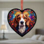 Beagle Stained Glass Effect Heart Suncatcher, thumbnail 4 of 6