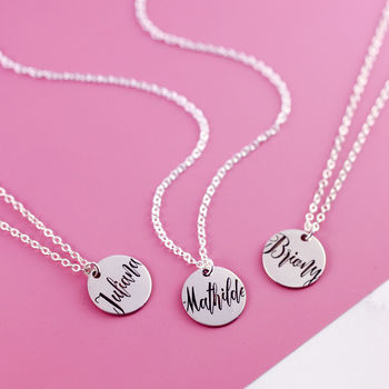 Sterling Silver Engraved Name Necklace, 12 of 12