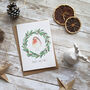 Watercolour Robin Wreath Merry Christmas Card, thumbnail 1 of 3