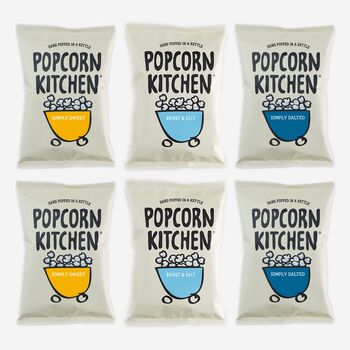 Vegan Popcorn Mixed Sharing Discovery Box 100g X Six, 2 of 5