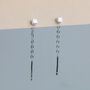 Sterling Silver Cube Threader Earrings, thumbnail 3 of 5