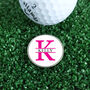 Personalised Pink Name And Initial Golf Ball Marker, thumbnail 1 of 3