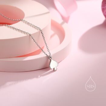 Sterling Silver Tiny Spade Pendant Necklace, 4 of 12
