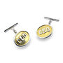 Sterling Silver Personalised Oval Cufflinks, thumbnail 2 of 4