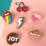 Joy Doughnut Enamel Lapel Pin Badge, thumbnail 2 of 2