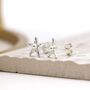 Sterling Silver And Pearl Starfish Stud Earrings, thumbnail 4 of 10