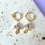 Rainbow Mushroom Huggie Hoop Earrings, thumbnail 2 of 6