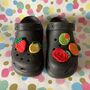 Set Of Five Hand Crochet Clog Shoe Charms, thumbnail 1 of 9