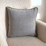 Luxury Soft Brushed Linen Blend Cushion Light Grey With Optional Piping, thumbnail 3 of 5
