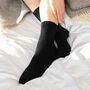 Ribbed Cuff Women's Bed Socks – Black, thumbnail 4 of 6