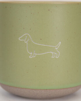 Dachshund Engraved Green Ceramic Tea/ Coffee Mug, 2 of 3