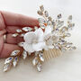 Cressida White Flower Bridal Hair Comb, thumbnail 1 of 5