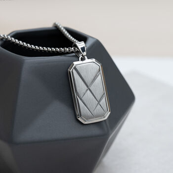 Personalised Men’s Contemporary Silver Dog Tag Necklace, 2 of 12