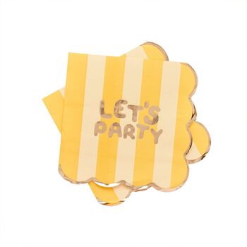 Colourful Let's Party Paper Napkins X 16, 2 of 3